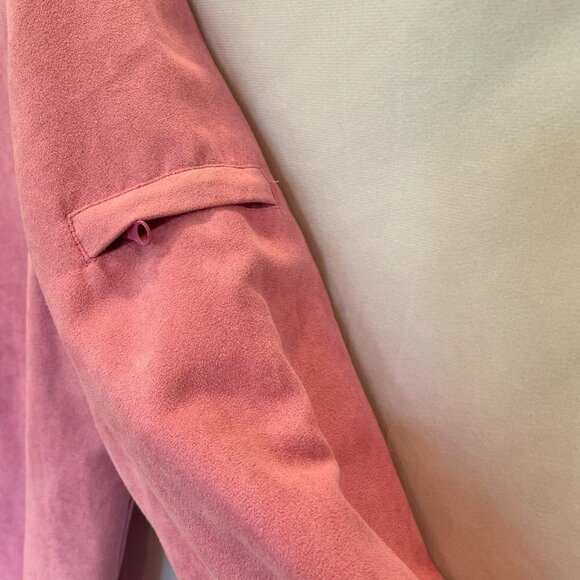 Tres Bien Jacket Women's Size Medium Dusty Rose Pink Suede Polyester Zip Front - Picture 8 of 8